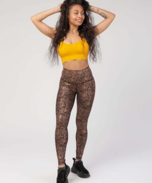 StudioPrint Speckle High-Waist Legging in Bronze, view 7