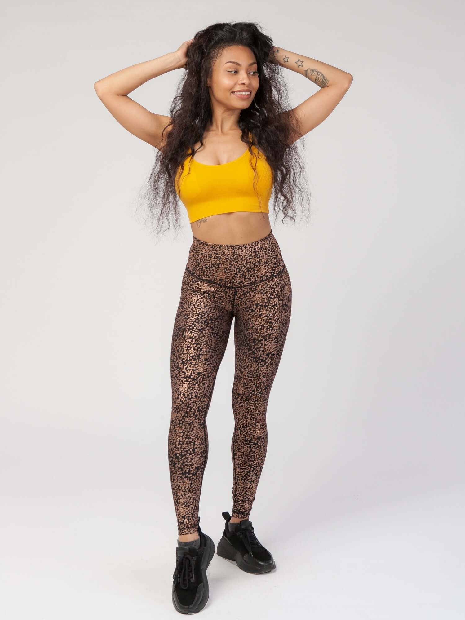 StudioPrint Speckle High-Waist Legging in Bronze, view 7