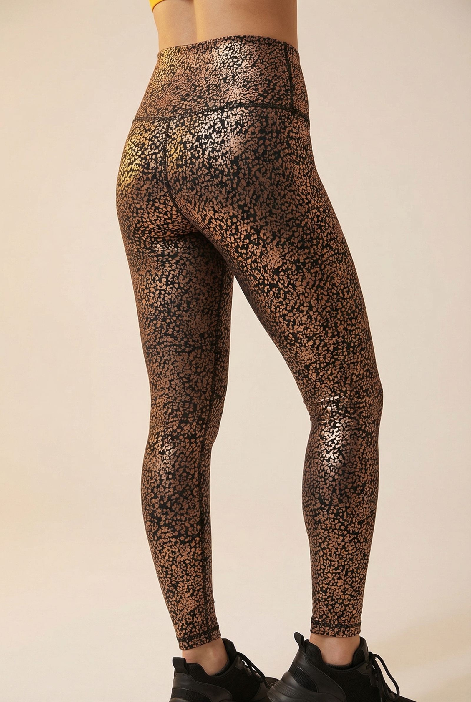 StudioPrint Speckle High-Waist Legging in Bronze, view 4