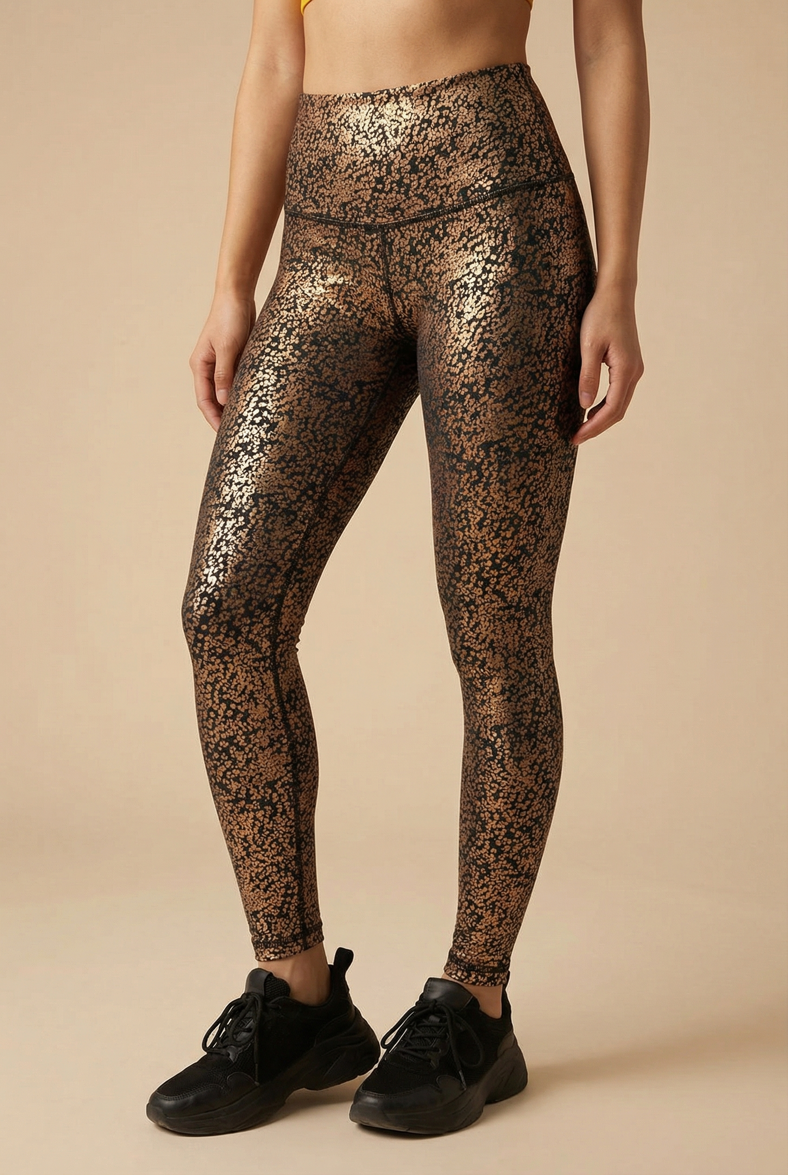 StudioPrint Speckle High-Waist Legging in Bronze, view 5