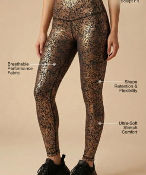 StudioPrint Speckle High-Waist Legging in Bronze, view 2