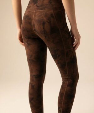 Tie-Dye Lift Pocket High-Waist Legging in Brown, view 4