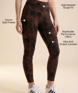 Tie-Dye Lift Pocket High-Waist Legging in Brown, view 2