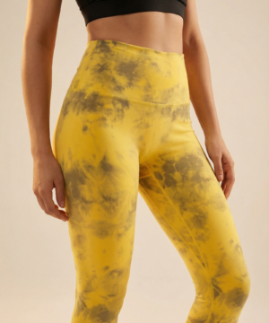 Tie-Dye Printed Lift High-Waist Legging in Yellow