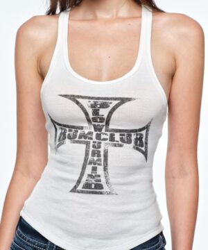 Cross Print Slim Tank, cross emblem print detail